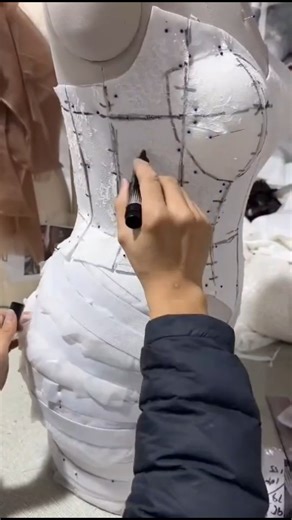 Wearflux on Instagram: "Professional Draping Method | Women Bodice Pattern on Dress Form | . . . . . . . . . #patterns #explore #exploremore #pattermaking #pattern"
