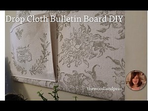 Drop Cloth Bulletin Board DIY using Queen Bee and Rose Toile IOD Stamps