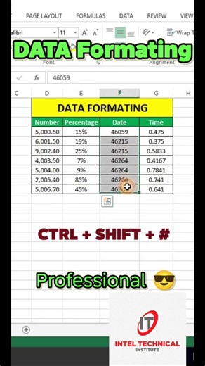 Data Formatting in Excel 🔥 | Make Data Look Professional #shorts