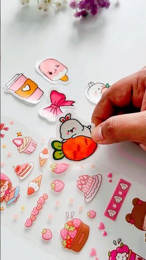 Made My Own Cute DIY Stickers at Home! 🐻🎀 | Easy & Aesthetic Sticker Ideas 💖