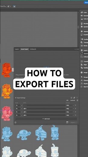 How to export files quickly in adobe Illustrator