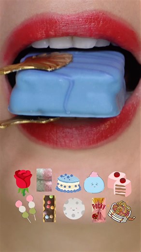 ASMR eating, comiendo dulces, comida relajante, emoji food challenge, mukbang cake, lollipop, jelly