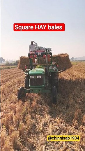 square HAY bales loading view, 🥳🤩 #shorts