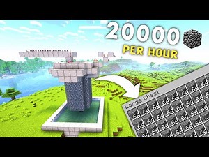 Minecraft Most Efficient Automatic Cobblestone Farm Tutorial - Fully Automatic Farm ⛏️