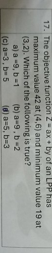 The objective function Z = a x + b y of an LPP has maximum valu... | Filo