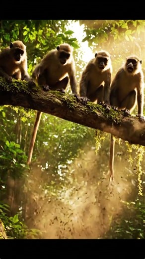 Smash the beehive to let the bees sting the giant python #animals #monkey #python #aivideo