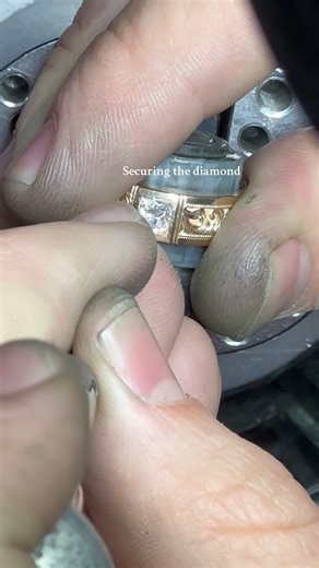 BTS of custom hand engraving on our client's band. #mensweddingband #weddingring #princesscut #handengraving | Joseph Jewelry