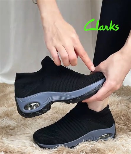 QVC Reviews CLARKS"OMG I This! Womens Walking Shoes Sock Casual Ladies Fashion Sneakers Comfortable Slip On Air Cushion Platform Women's Footwear" ✅Best For Ladies Suffering From Bunions ✅Helps With Posture Correction ✅Helps With Hammer Toe ⭐ Super comfy, Get yours here | C-outlets-us 2