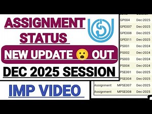 IGNOU Assignment Result out December 2025 New Update Publish 😃 | IGNOU DEC 2025 Assignment status