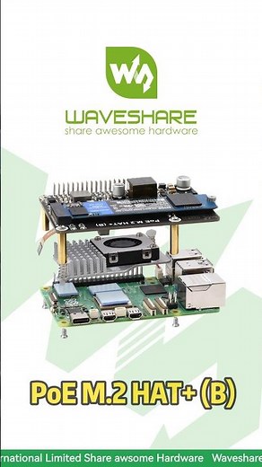 PoE M.2 HAT+ (B)，NVMe Gen3 Test on Pi 5 with PoE HAT#waveshare #raspberrypi