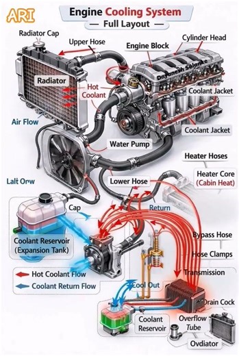 How does an Engine cooling system works? ||🤔||#trending #viral #information #ideas #technology #fact