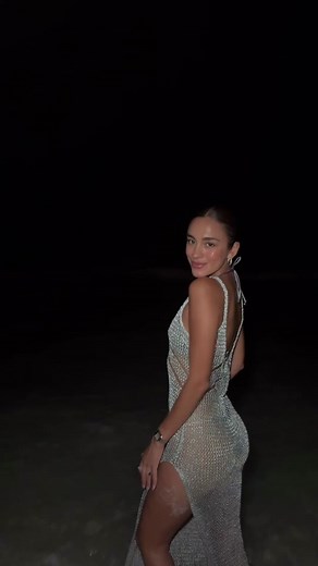 A metallic moment with @Luana 🩶 In the Superdown Marlee Maxi Dress #revolve #metallic #silver #dress #beach #ootd #outfitoftheday #beachootd #coverup #bikini #ocean #foryou #fyp