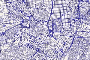 Esta web te permite obtener un vistoso mapa con las calles y carreteras de cualquier lugar para usar como quieras
