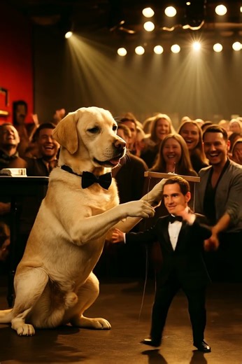 Labrador Puppeteer on Stage | Adorable Dog Puppet Show Performance#cutedogs #aiart