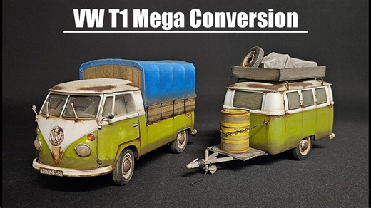 【手工】Revell 1:24 大众T1巴士模型车拼装与涂装旧化 | 作者：Laser Creation-World