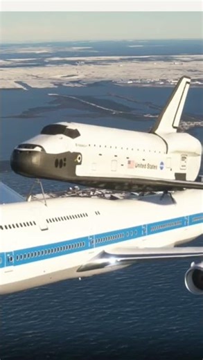 B747 de la nasa transportando trasbordador espacial a cabo cañaveral para lanzamiento FS20