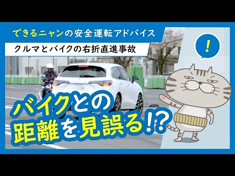 クルマとバイクの右折直進事故 【できるニャンの安全運転アドバイス】 ＃2