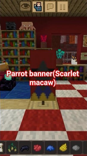 PARROT banner in MINECRAFT(Scarlet macaw)🦜 #minecraft #tutorial #ethobot #technobladeneverdies