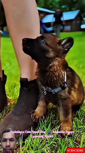 Training a Cute Small Dog 🐾 | Adorable Puppy Learning Tricks #puppy #dogtraining #germanshepherd