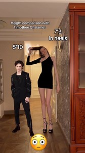 Meet a Giant Woman (7'3") 🤯 Look at the height comparising with Timothée Chalamet (5'10") #giantwoman #giant #TimotheeChalamet #HEIGHT #fblifestyle | Olivier Richters