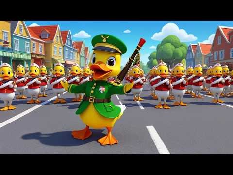 Duck Leads a Marching Band of Soldiers! | Funny Kids Nursery Rhyme Animation