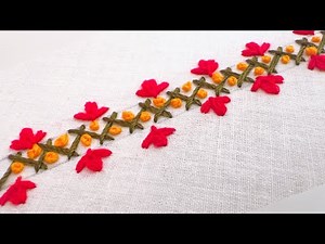 Pretty embroidery border design |simple border tutorial for beginners