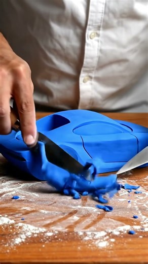 Satisfying Bugatti Clay Art 💙 #carsculpting #clayart #handmade #satisfyingart #supercars #artprocess