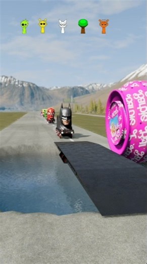Crazy Cars vs Giant Pink Obstacle! 😱 | BeamNG Drive