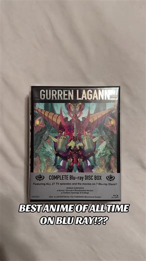 GURREN LAGANNNNN THE SERIES ON BLU RAY. BIG BLU RAY BOX SET IM SO HYPED. MY PERSONAL FAVORITE ANIME OF ALL TIME. THANK YOU AGAIN @K FOR BUYING ME THIS 🥹😝#gurrenlagann #anime #simonthedigger #spiral #fyp