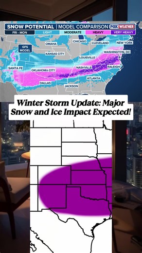 Get ready for one of the biggest winter storms in a decade! Up to 2 feet of snow and dangerous ice will impact states from Oklahoma to the Northeast. Stay safe and watch for more updates! ❄️💨 #winterstorm #snowday #weatherupdate #arcticblast #foryoupage