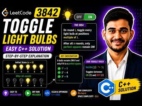 LeetCode 3842 - Toggle Light Bulbs | Easy C++ Solution with Full Explanation 🚀