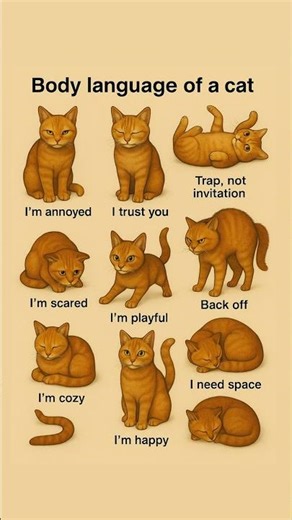 Cat language decoded 🐾✨ body language of a cat. #catdad #catmom #catshorts #catoftheday