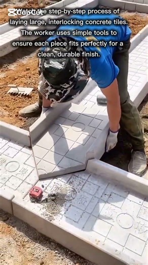 Precision Concrete Tile Installation Process
