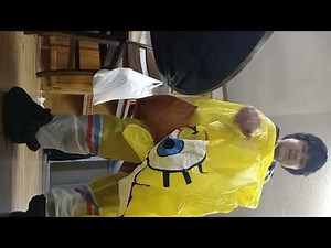 how to put on a spongebob inflatable coatume