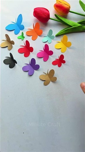 🦋 DIY Colorful Paper Butterfly | Easy Paper Craft Tutorial Video for Beginners ✂️#paperbutterfly