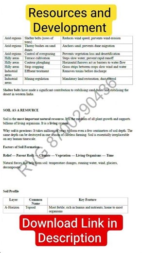 Resources and Development | Notes | Class 10 | CBSE | RVG