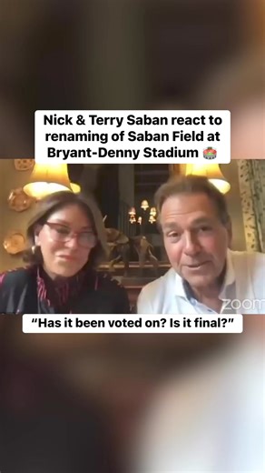 798K views · 6.7K reactions | Nick and Terry Saban react to the renaming of Saban Field at Bryant-Denny Stadium #alabama #bama #nicksaban #bryantdenny #coach #saban #rtr #rolltide | Alabama Crimson Tide on AL.com | Facebook