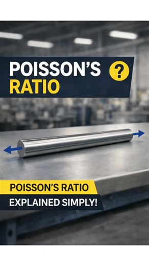 Welding Fabarication World on Instagram: "Poisson’s Ratio Explained Simply! 🔩📐 Visit weldfabworld.com When a material stretches, why does it become thinner? 🤔 This short video breaks down Poisson’s Ratio using simple visuals and real engineering examples—perfect for students, welders, and mechanical engineers. Understand how length increase and diameter reduction are connected, and why this concept is critical in design, welding, and structural safety. 👉 Follow WeldFabWorld for easy-to-under