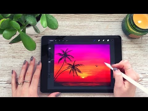 SUNSET PAINTING TUTORIAL in ProCreate