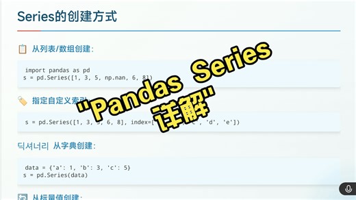 101集Pandas Series详解