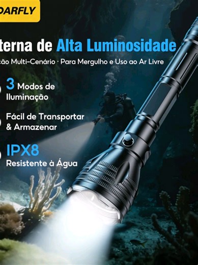 Lanterna Subaquática Resistente: lanterna tática de mergulho profissional