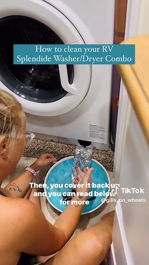 Save this! We have the RV Splendide washer dryer combo XC WDV2200XCD in our 5th wheel. Recently it wasn’t drying that great, then I remembered I haven’t cleaned it in a while. At least every 6 months or less, this plug needs to be drained and cleaned out. You also need to make sure there’s no lint build up in the dryer vent inside and outside. A few tips for using this combo. 1. Don’t overload 2. Use much less detergent 3. Take the clothes out as soon as they are dry to prevent wrinkles 4. Clean