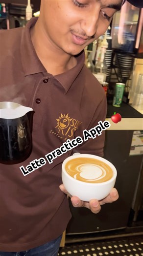 Latte practice Apple 🍎 #shorts #latteart #apple #coffee #shortsfeed #barista