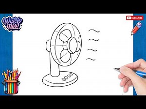 How to draw Electric Fan - Electronic Devices Drawing