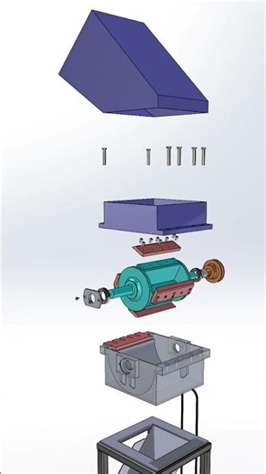 Powerful Crusher Machine | solidworks project | Crusher Machine | Cad #engineeringdesign #3dcad