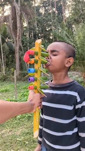 Eco-Friendly Bamboo Tube Craft in Coconut Tree Branch | Creative DIY Build