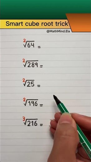 Easy Math Trick for Square and Cube Roots #maths #mathstricks #education #mathmind #shorts