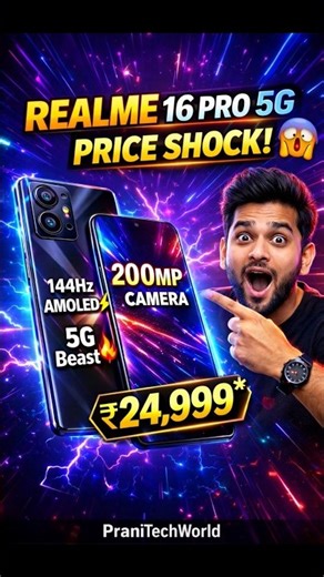 REALME 16 PRO 5G PRICE SHOCK 😱 | 200MP CAMERA & 144Hz DISPLAY #pranitechworld #shorts #viralshort