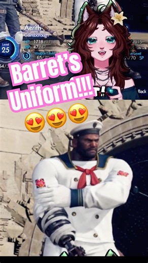 BARRET IN A SAILOR UNIFORM?!! 😍🩷 #reaction #vtuber #moments