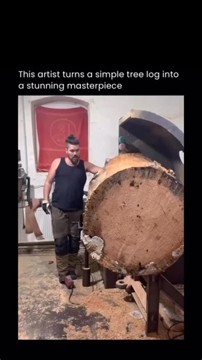 technology.ieo on Instagram: "An artist transforms a massive tree log into a striking black sculptural ornament, revealing how raw nature can be reshaped into refined art. What begins as an uneven, weathered log is slowly carved, smoothed, and refined, with every cut guided by intuition and experience. The final deep black finish highlights the grain, curves, and imperfections, turning the wood’s natural history into the centerpiece of the piece. This video is for educational purposes only. DM f